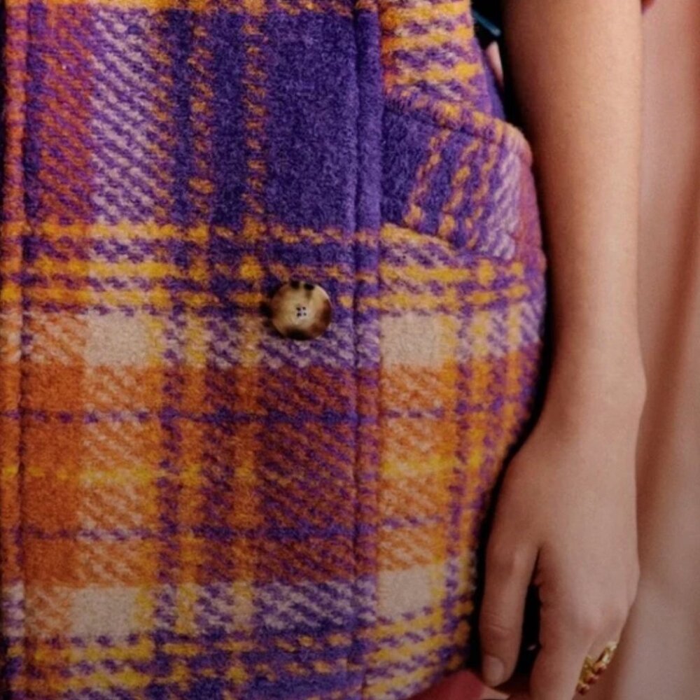 Sezane Multicolor Plaid Pea Harry Coat - Picture 2 of 5
